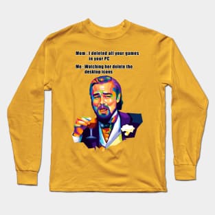 DiCaprio Meme Gamer Pop Art Long Sleeve T-Shirt